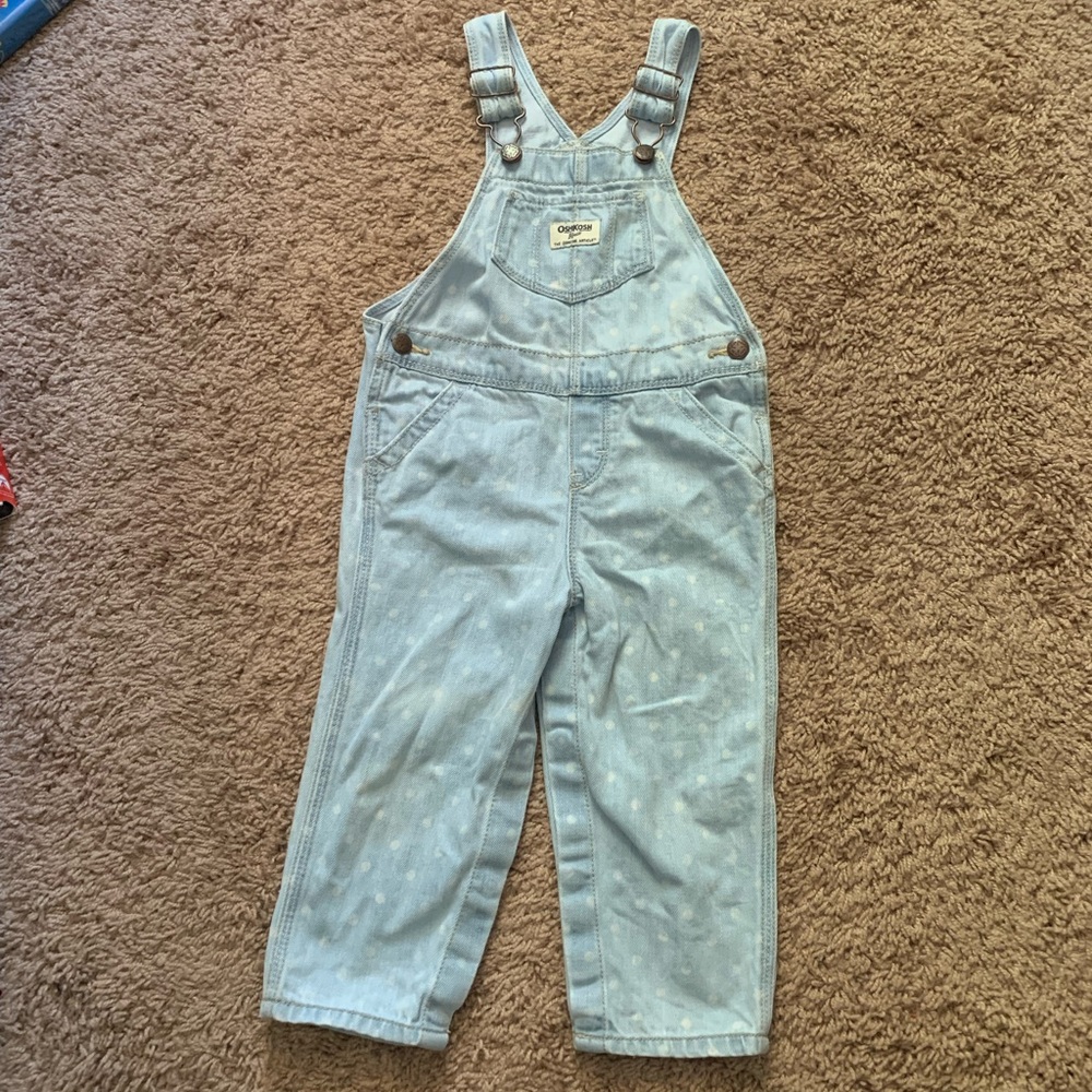 OshKosh B’gosh Infant Baby Polka Dotted Denim Overalls